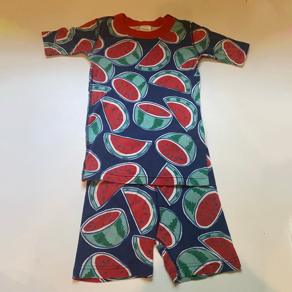 Hanna Andersson Watermelon Print Summer Short Sleeve PJs Pajamas